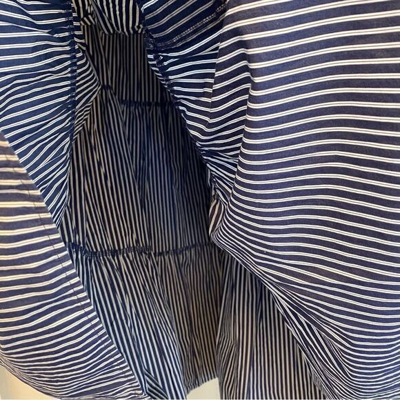 LANE BRYANT PLUS SIZE blue STRIPED BUTTON FRONT TIERED MAXI coastal SKIRT 18/20 - Picture 6 of 9